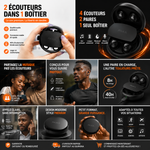 Charger l'image dans la galerie, L'ÉCOUTEUR QUE TOUT LE MONDE VA VOULOIR EN 2026.4 écouteurs dans un seul boîtier.
