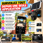 Charger l'image dans la galerie, CAMÉRA SOLAIRE 4G À 3 OBJECTIFS  SURVEILLEZ VOTRE MAISON, BOUTIQUE OU CHANTIER DIRECTEMENT DEPUIS VOTRE TÉLÉPHONE
