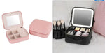 Charger l'image dans la galerie, Trousse de maquillage de voyage avec miroir lumineux LED – Luminosité et rangement réglables
