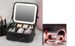 Charger l'image dans la galerie, Trousse de maquillage de voyage avec miroir lumineux LED – Luminosité et rangement réglables
